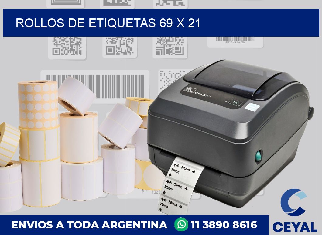 rollos de etiquetas 69 x 21