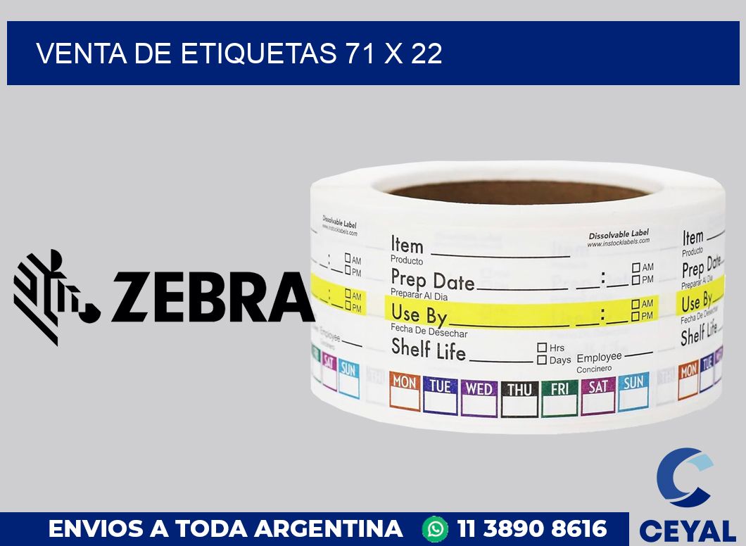 venta de etiquetas 71 x 22