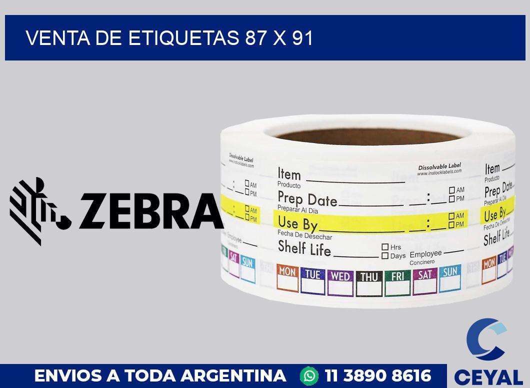 venta de etiquetas 87 x 91