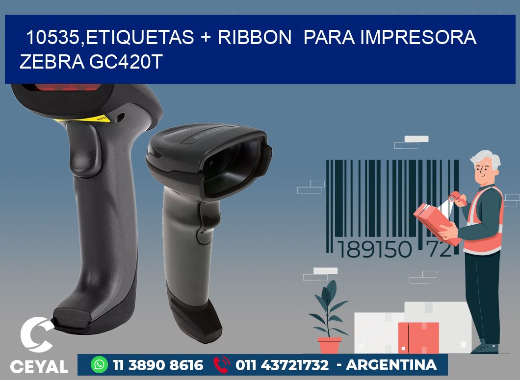 10535,etiquetas + ribbon para impresora zebra GC420T