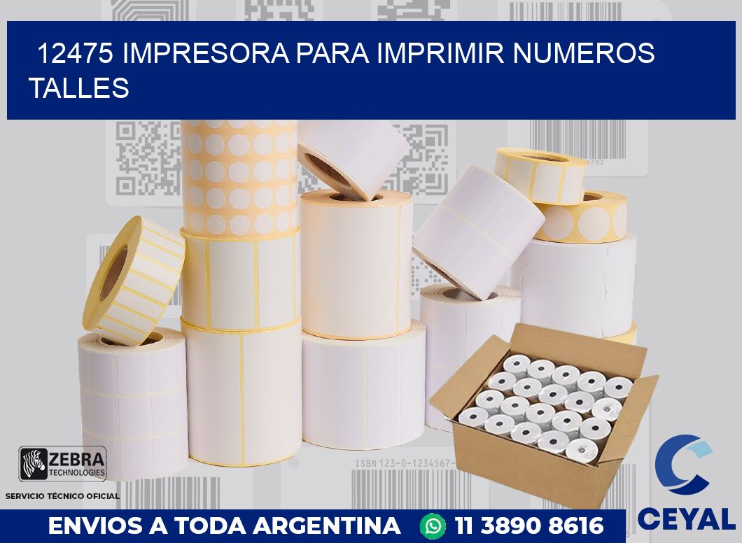12475 IMPRESORA PARA IMPRIMIR NUMEROS TALLES