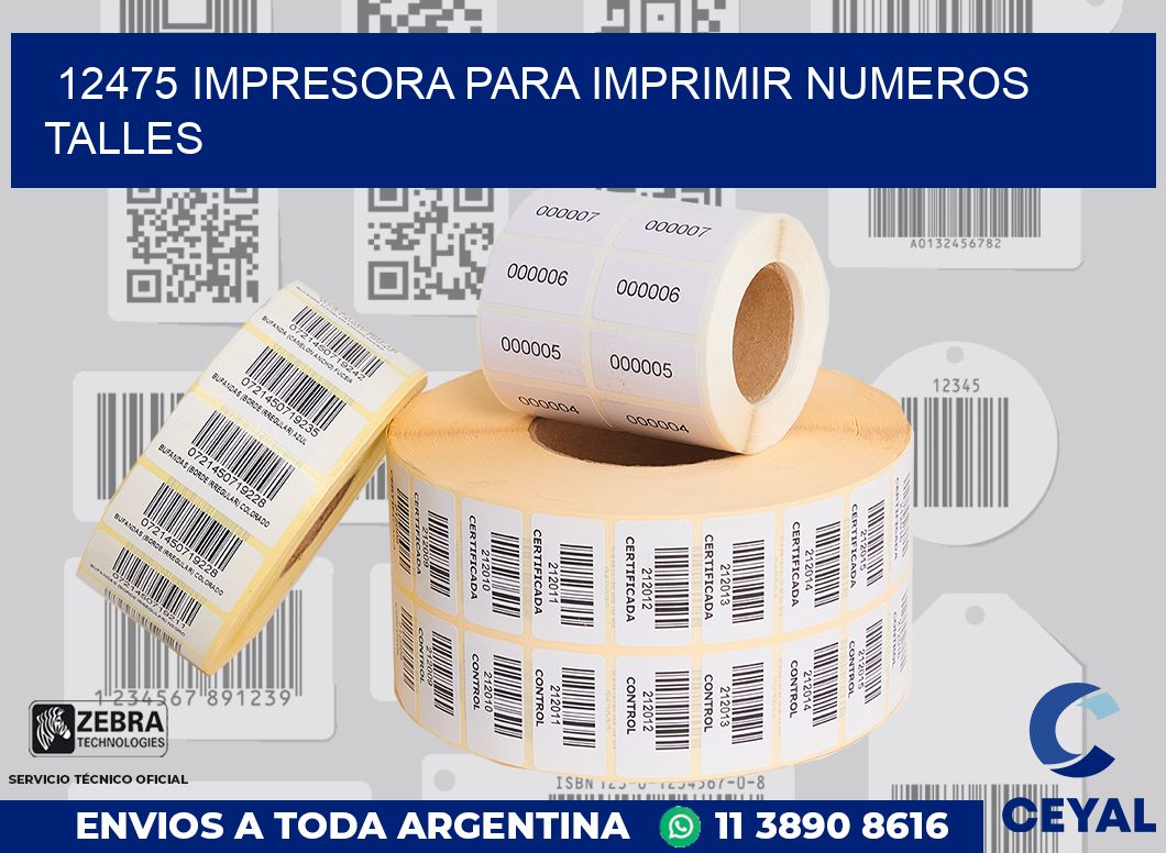 12475 IMPRESORA PARA IMPRIMIR NUMEROS TALLES