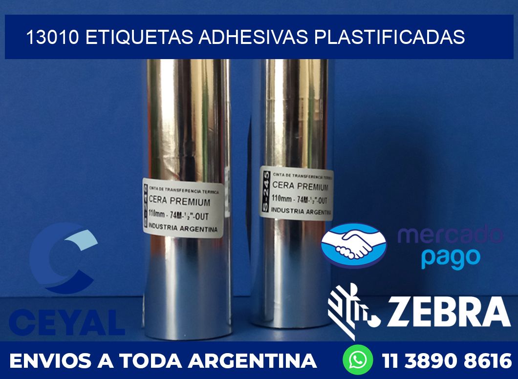 13010 ETIQUETAS ADHESIVAS PLASTIFICADAS
