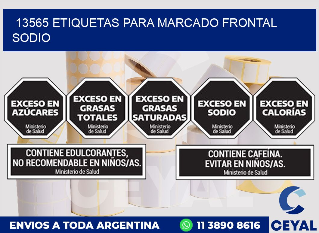 13565 ETIQUETAS PARA MARCADO FRONTAL SODIO