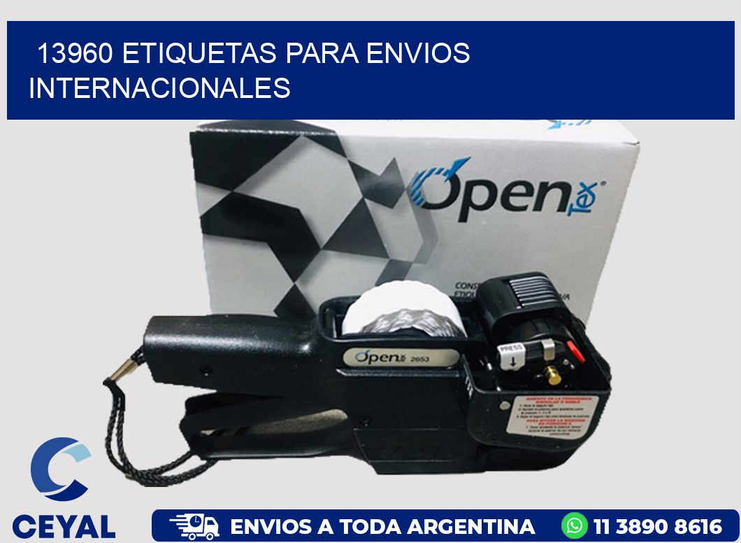 13960 ETIQUETAS PARA ENVIOS INTERNACIONALES
