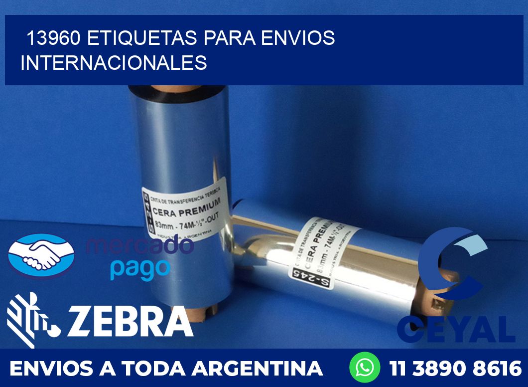 13960 ETIQUETAS PARA ENVIOS INTERNACIONALES