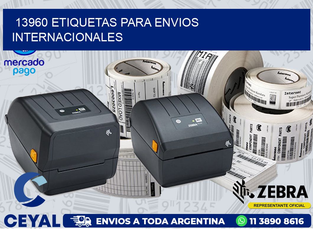 13960 ETIQUETAS PARA ENVIOS INTERNACIONALES