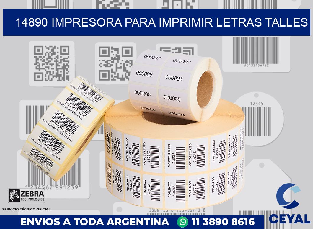 14890 IMPRESORA PARA IMPRIMIR LETRAS TALLES