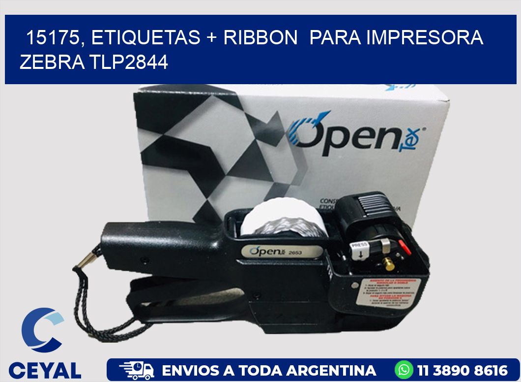 15175, etiquetas + ribbon para impresora zebra TLP2844