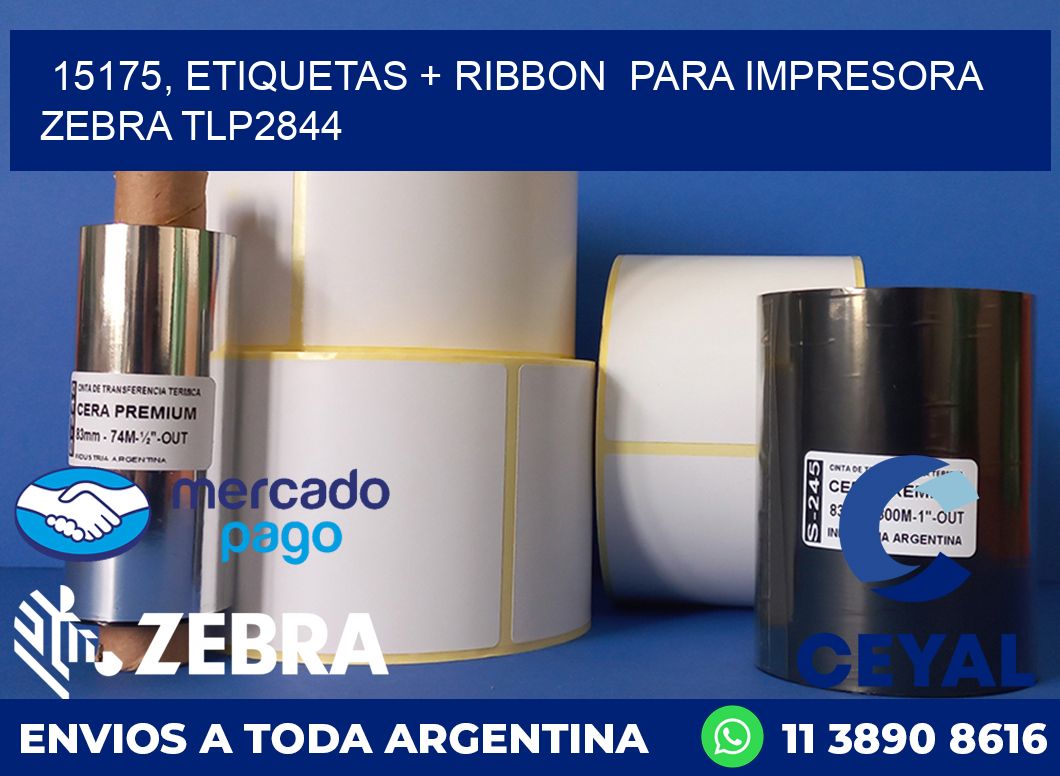 15175, etiquetas + ribbon para impresora zebra TLP2844