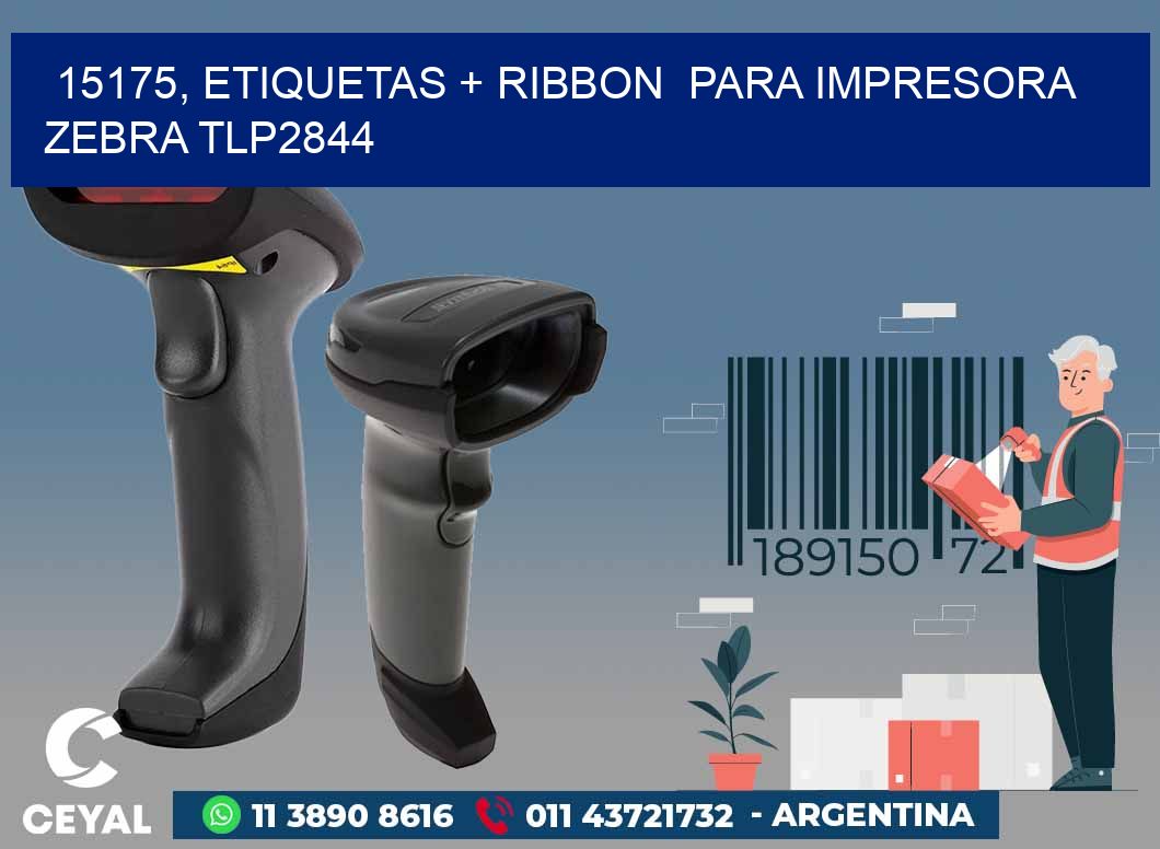 15175, etiquetas + ribbon para impresora zebra TLP2844