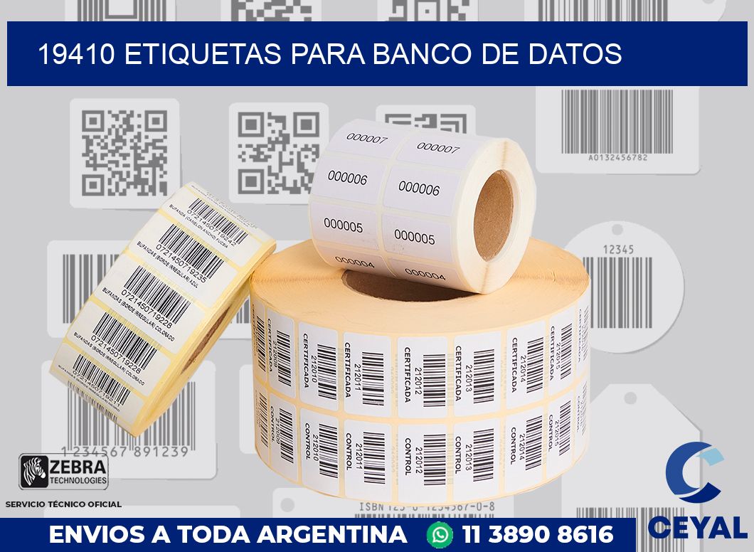 19410 ETIQUETAS PARA BANCO DE DATOS