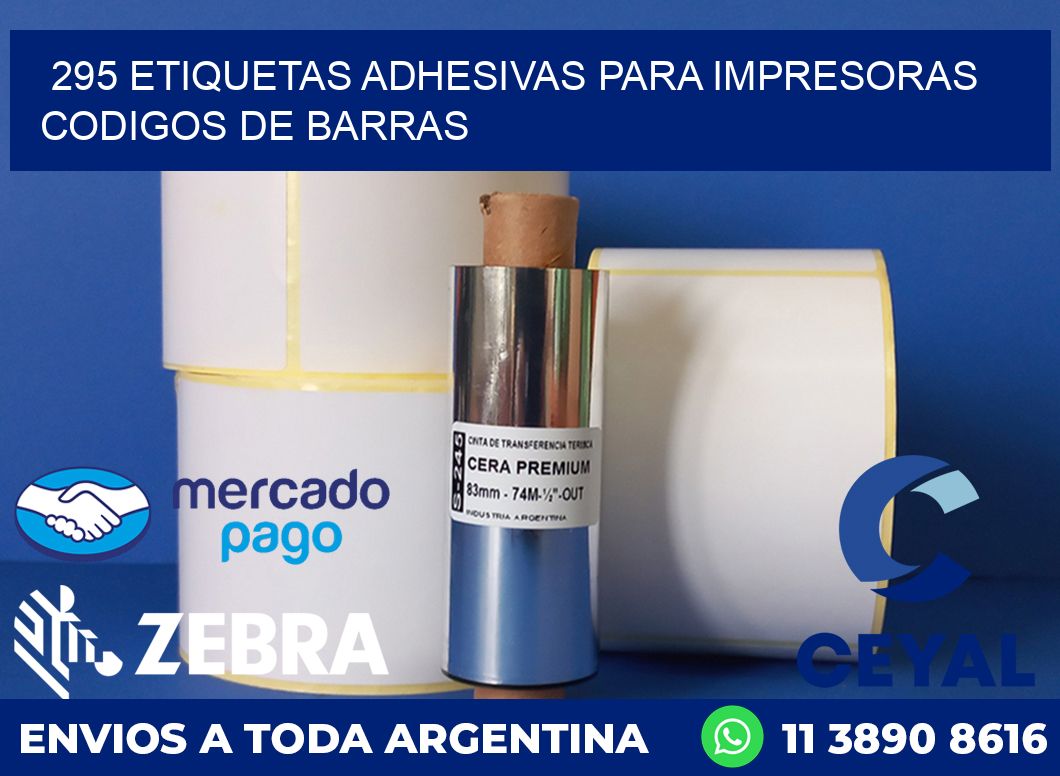 295 ETIQUETAS ADHESIVAS PARA IMPRESORAS CODIGOS DE BARRAS
