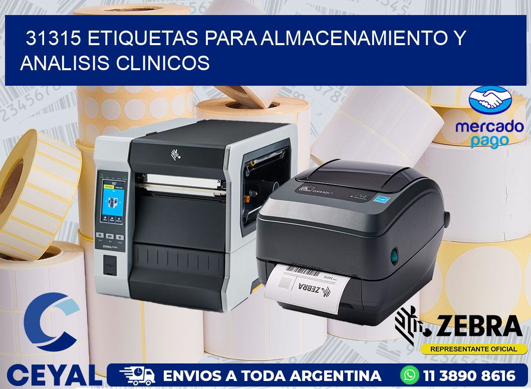 31315 ETIQUETAS PARA ALMACENAMIENTO Y ANALISIS CLINICOS