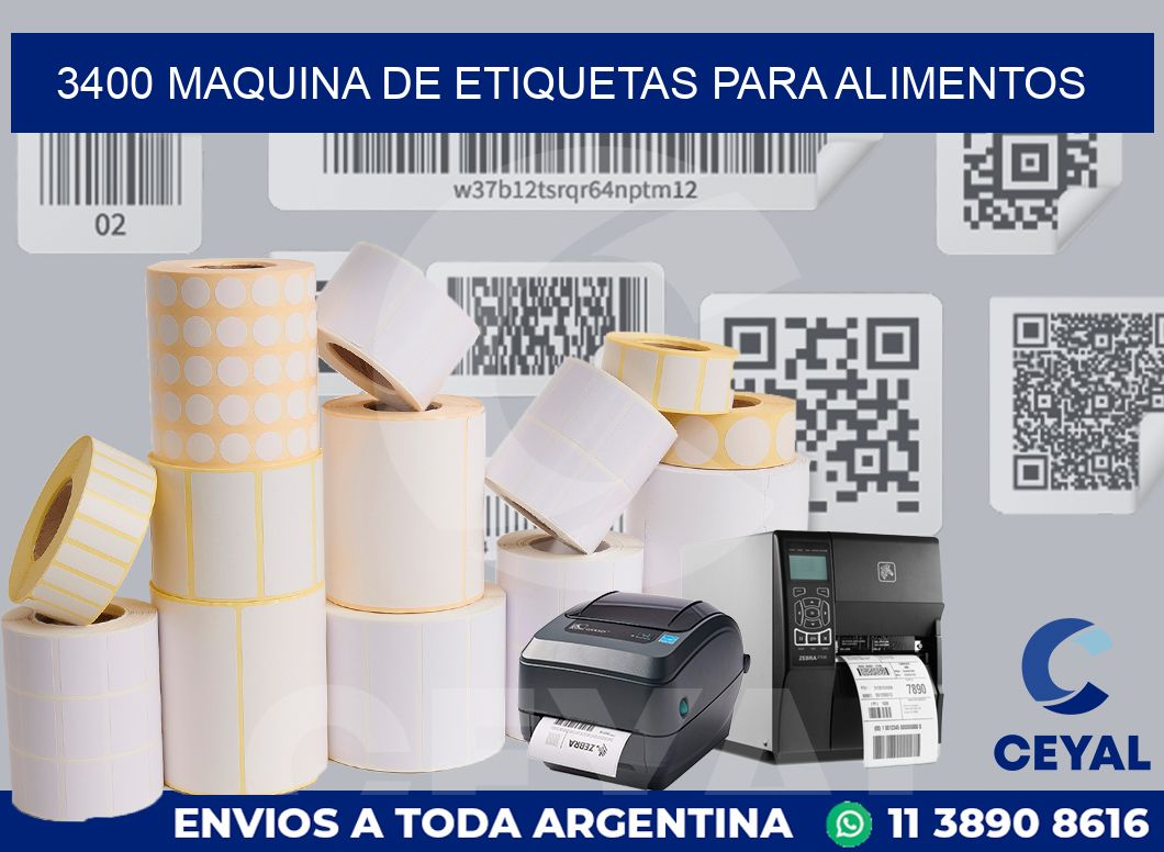 3400 MAQUINA DE ETIQUETAS PARA ALIMENTOS