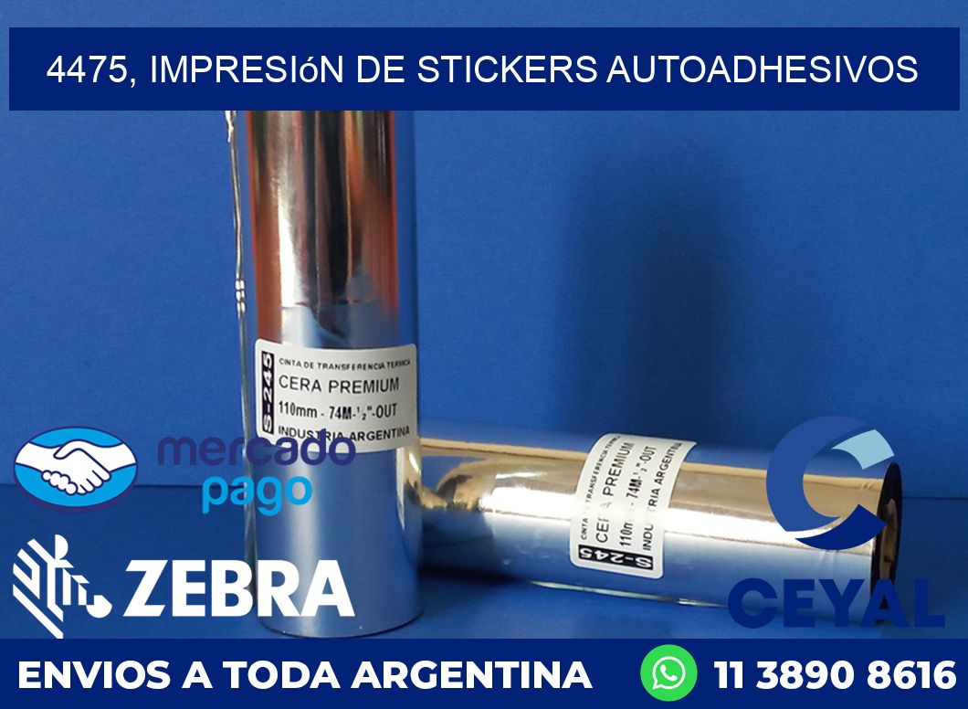 4475, impresión de stickers autoadhesivos