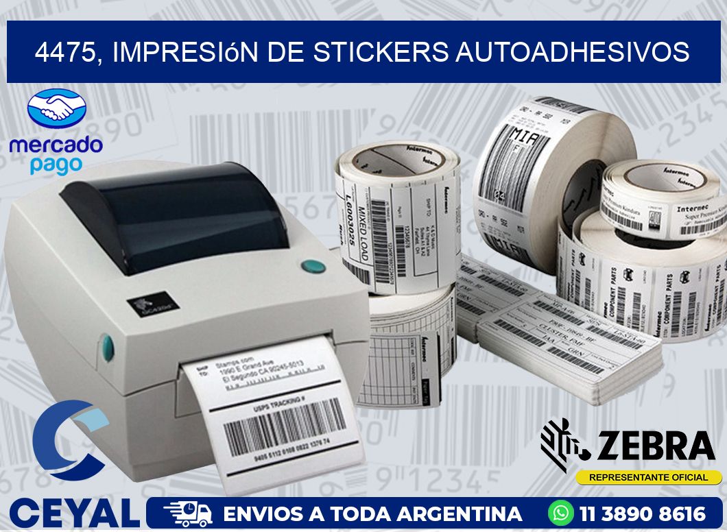 4475, impresión de stickers autoadhesivos