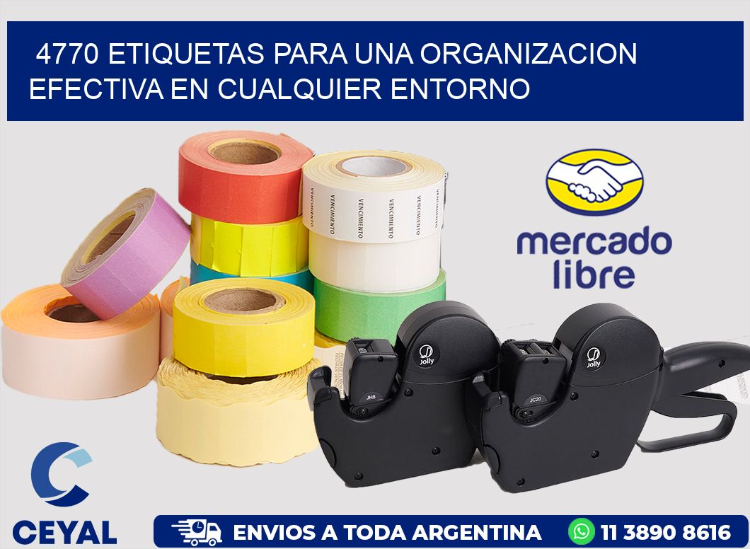 4770 ETIQUETAS PARA UNA ORGANIZACION EFECTIVA EN CUALQUIER ENTORNO