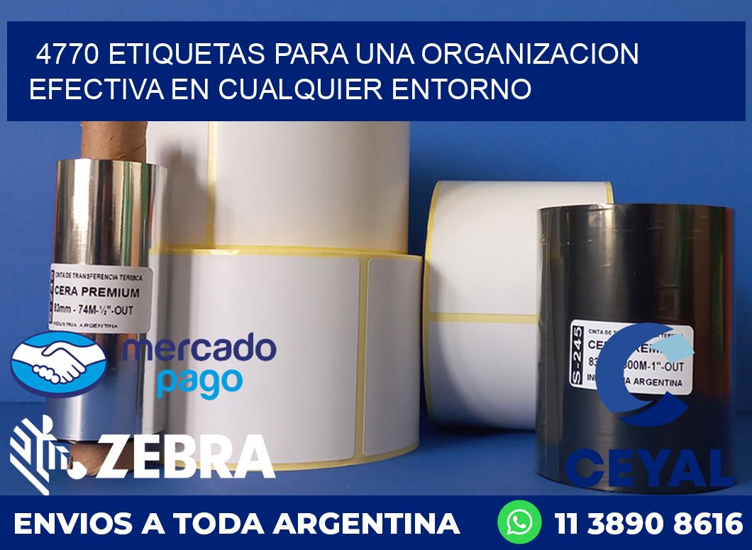 4770 ETIQUETAS PARA UNA ORGANIZACION EFECTIVA EN CUALQUIER ENTORNO