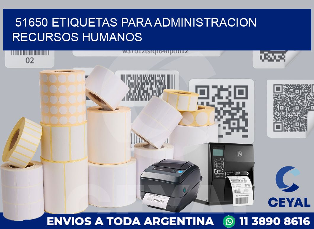 51650 ETIQUETAS PARA ADMINISTRACION RECURSOS HUMANOS