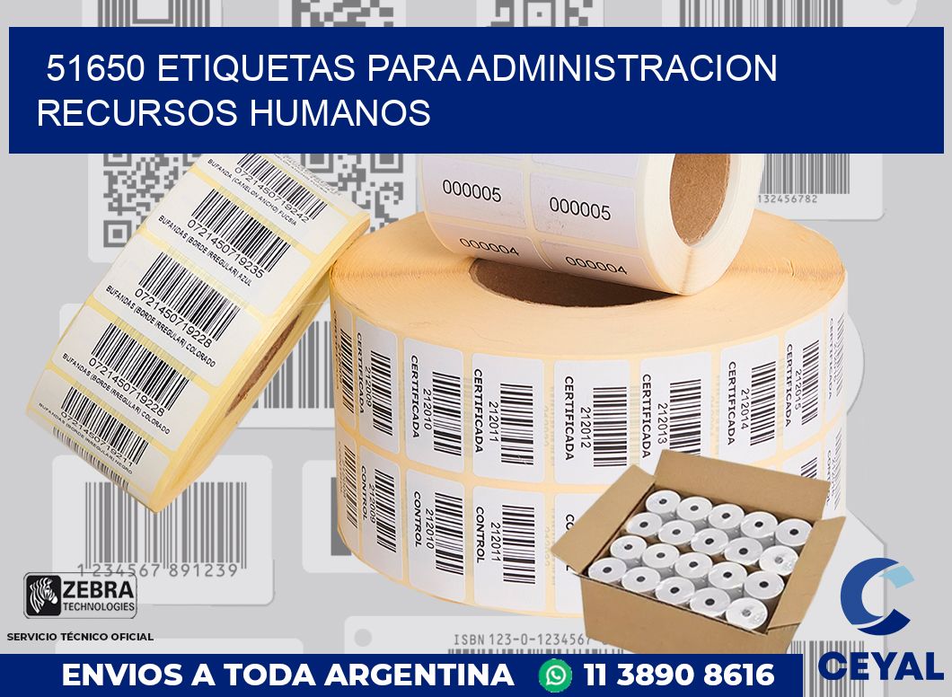 51650 ETIQUETAS PARA ADMINISTRACION RECURSOS HUMANOS