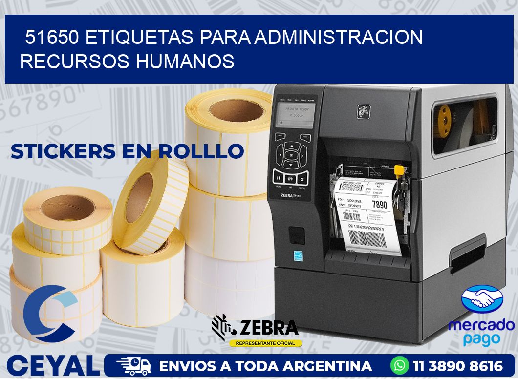 51650 ETIQUETAS PARA ADMINISTRACION RECURSOS HUMANOS