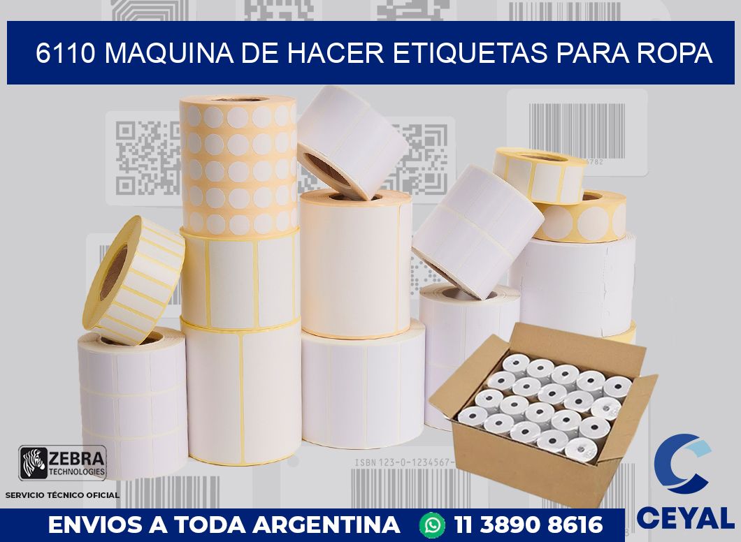 6110 MAQUINA DE HACER ETIQUETAS PARA ROPA