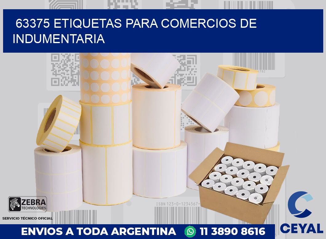 63375 ETIQUETAS PARA COMERCIOS DE INDUMENTARIA