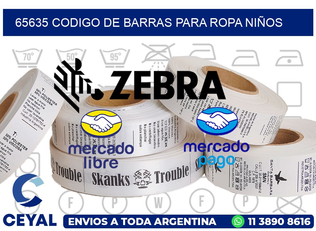 65635 CODIGO DE BARRAS PARA ROPA NIÑOS