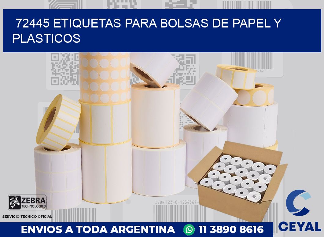 72445 ETIQUETAS PARA BOLSAS DE PAPEL Y PLASTICOS