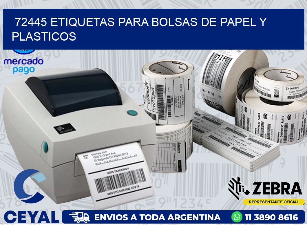 72445 ETIQUETAS PARA BOLSAS DE PAPEL Y PLASTICOS