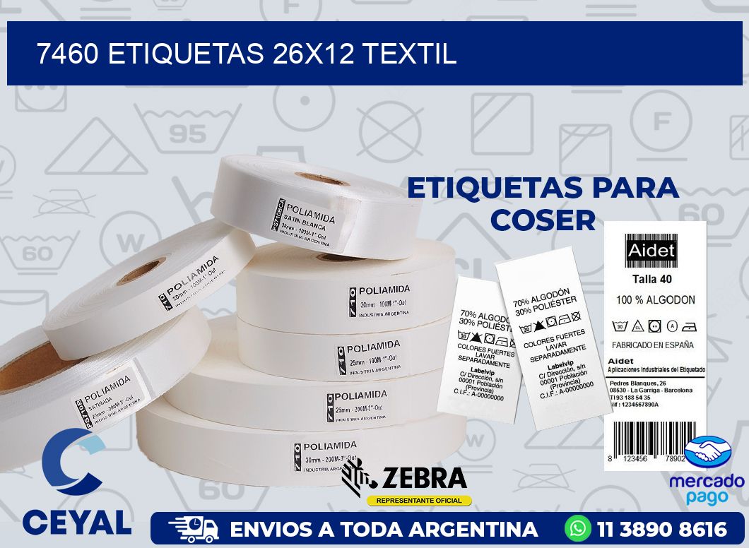 7460 ETIQUETAS 26X12 TEXTIL