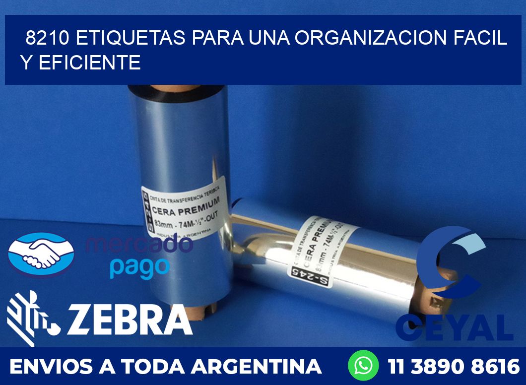 8210 ETIQUETAS PARA UNA ORGANIZACION FACIL Y EFICIENTE