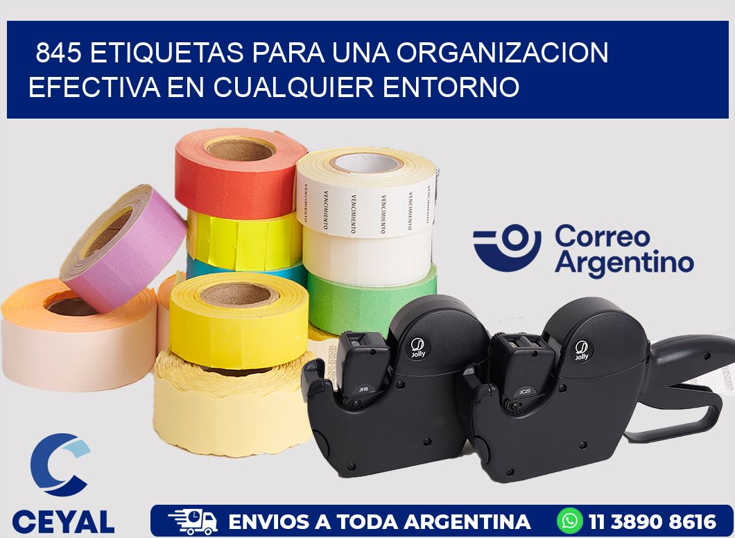 845 ETIQUETAS PARA UNA ORGANIZACION EFECTIVA EN CUALQUIER ENTORNO
