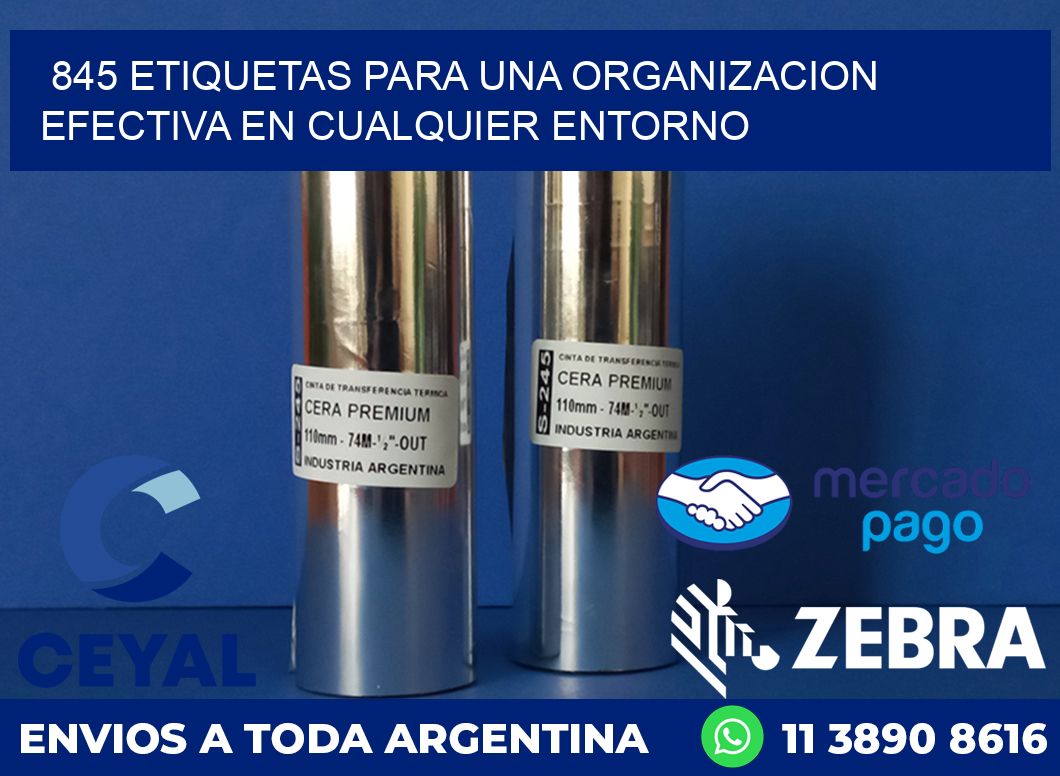 845 ETIQUETAS PARA UNA ORGANIZACION EFECTIVA EN CUALQUIER ENTORNO