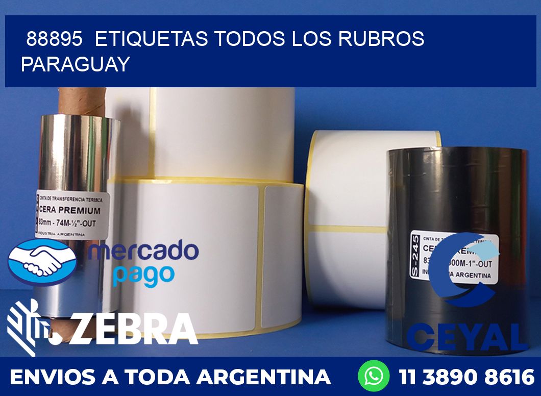 88895  ETIQUETAS TODOS LOS RUBROS PARAGUAY
