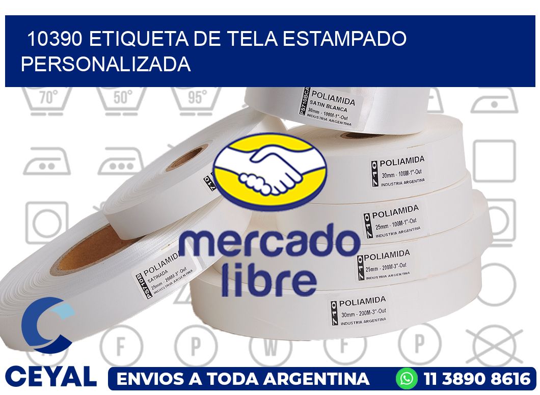 10390 ETIQUETA DE TELA ESTAMPADO PERSONALIZADA