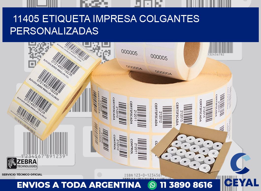 11405 ETIQUETA IMPRESA COLGANTES PERSONALIZADAS