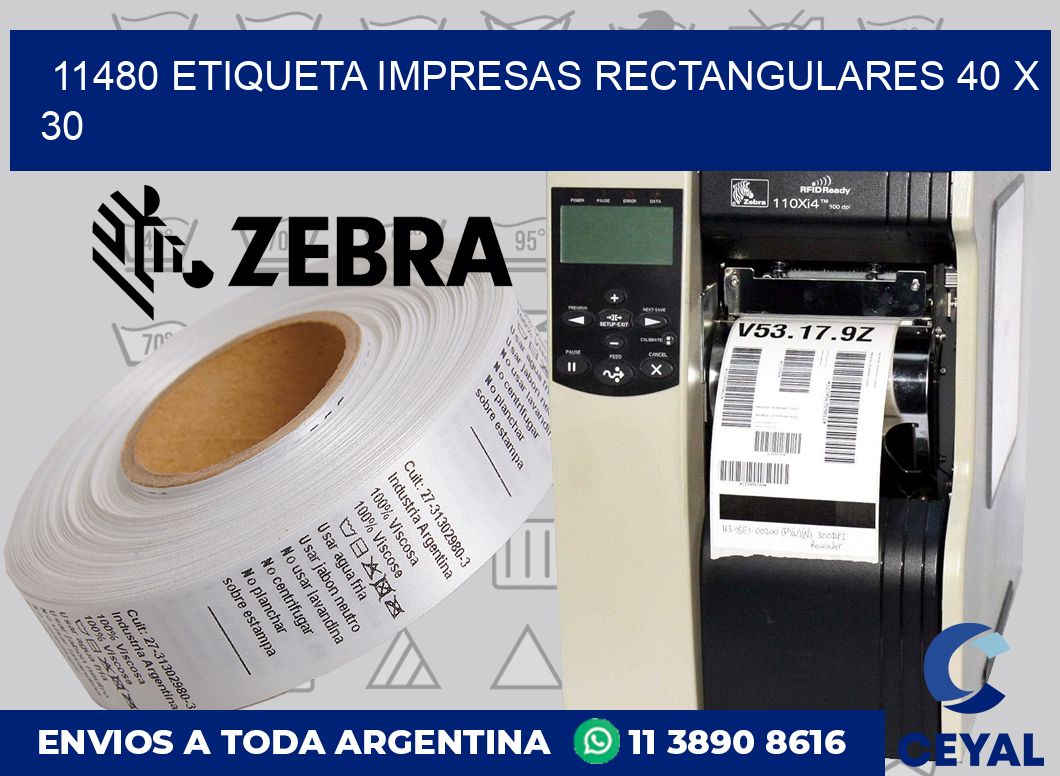 11480 ETIQUETA IMPRESAS RECTANGULARES 40 X 30