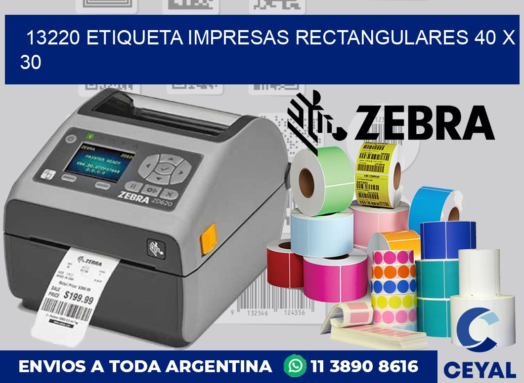 13220 ETIQUETA IMPRESAS RECTANGULARES 40 X 30