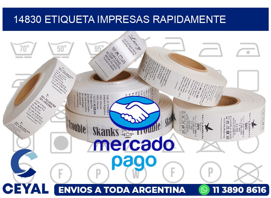 14830 ETIQUETA IMPRESAS RAPIDAMENTE