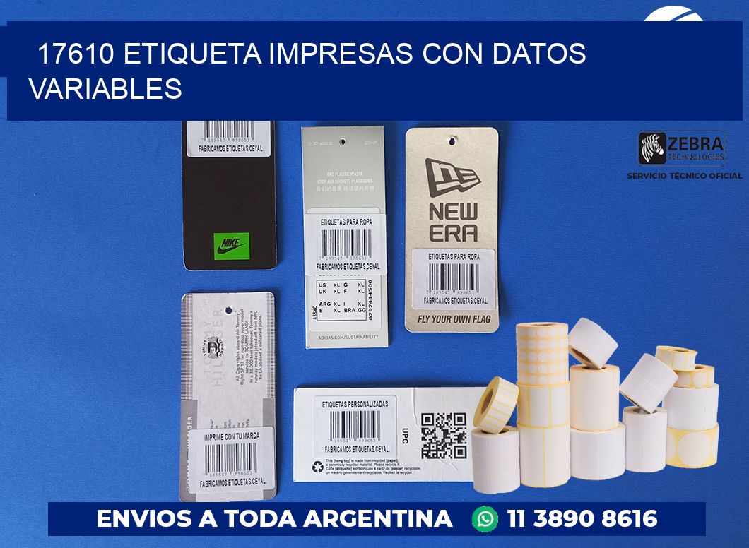 17610 ETIQUETA IMPRESAS CON DATOS VARIABLES