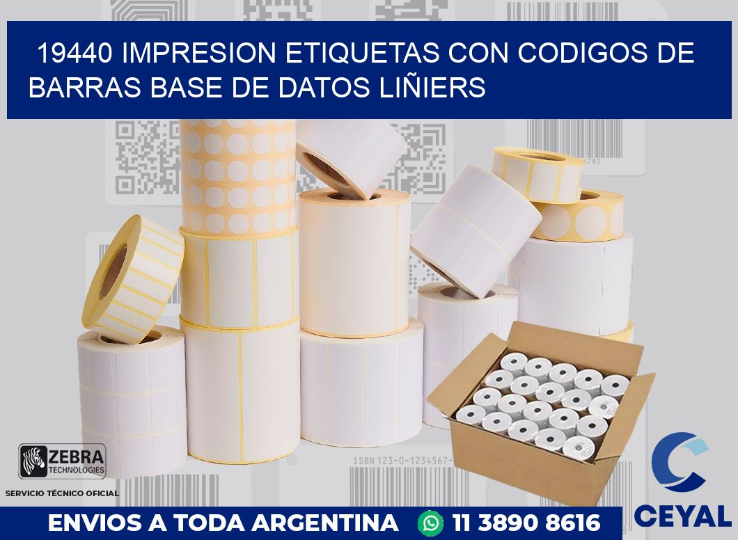 19440 IMPRESION ETIQUETAS CON CODIGOS DE BARRAS BASE DE DATOS LIÑIERS