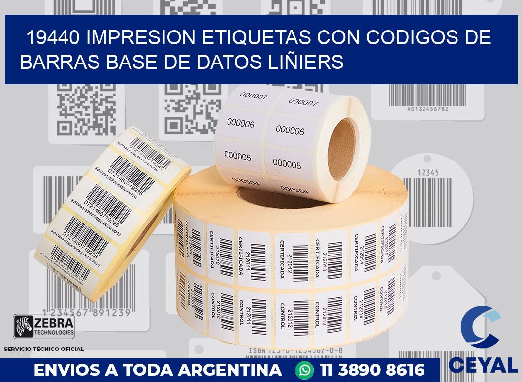 19440 IMPRESION ETIQUETAS CON CODIGOS DE BARRAS BASE DE DATOS LIÑIERS