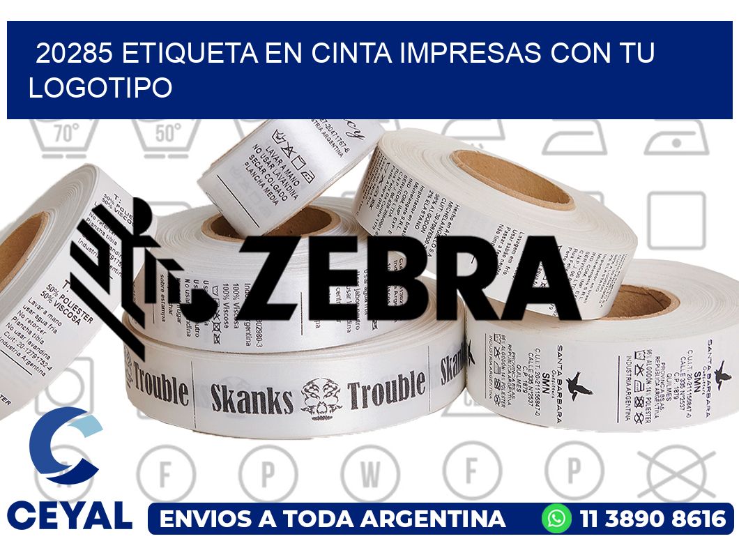 20285 ETIQUETA EN CINTA IMPRESAS CON TU LOGOTIPO