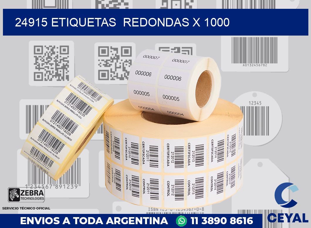 24915 etiquetas redondas x 1000