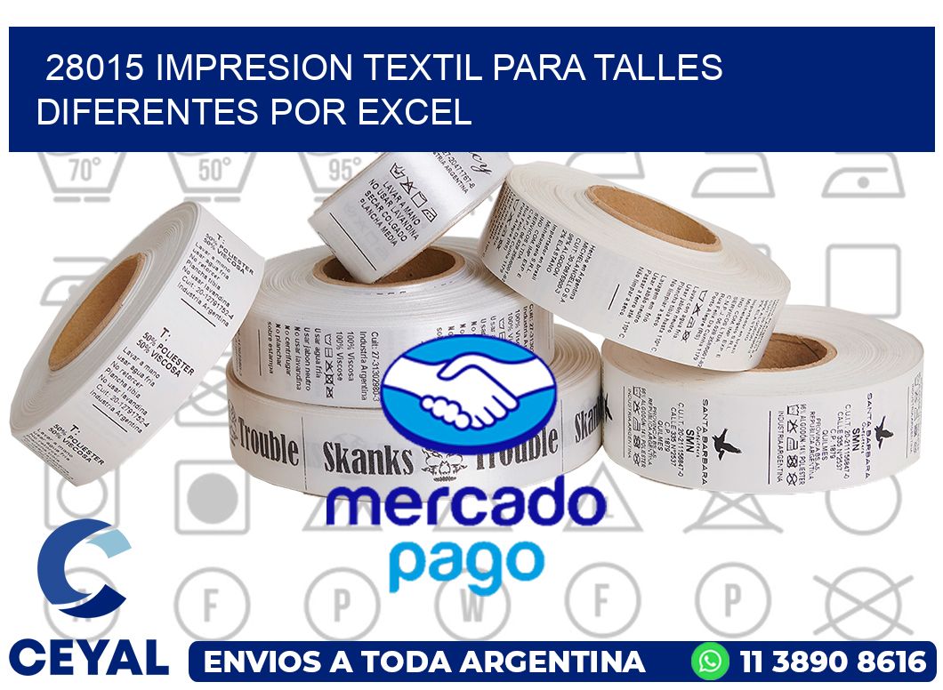 28015 IMPRESION TEXTIL PARA TALLES DIFERENTES POR EXCEL