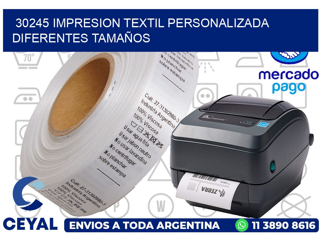 30245 IMPRESION TEXTIL PERSONALIZADA DIFERENTES TAMAÑOS
