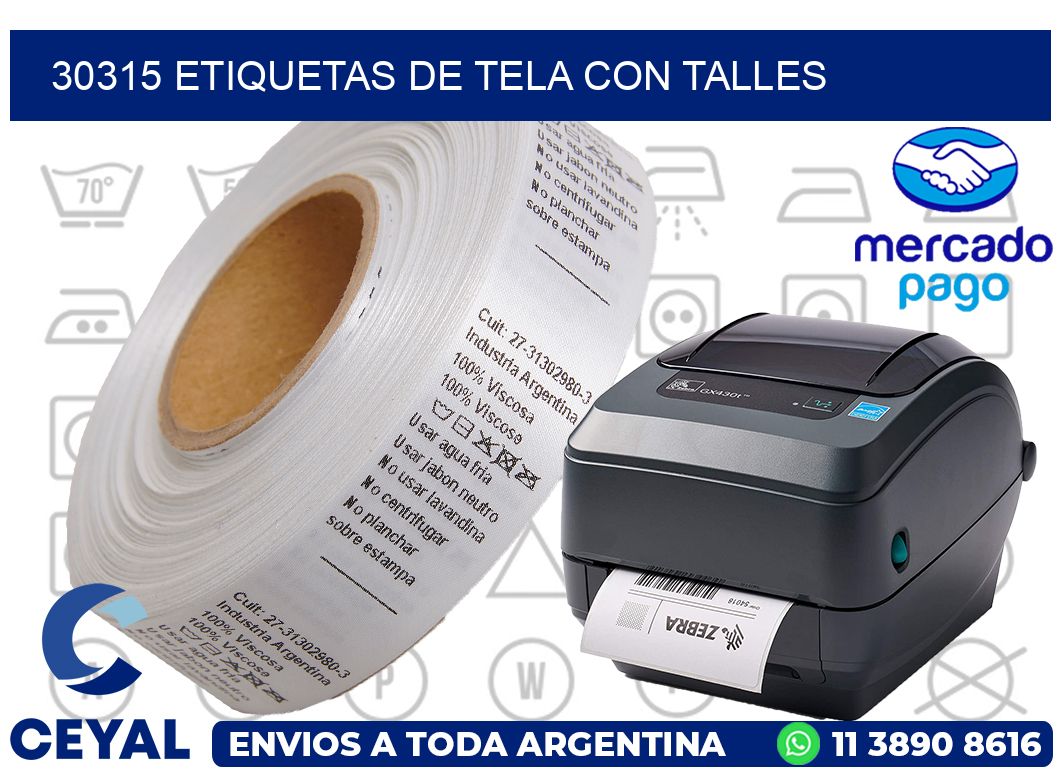 30315 ETIQUETAS DE TELA CON TALLES