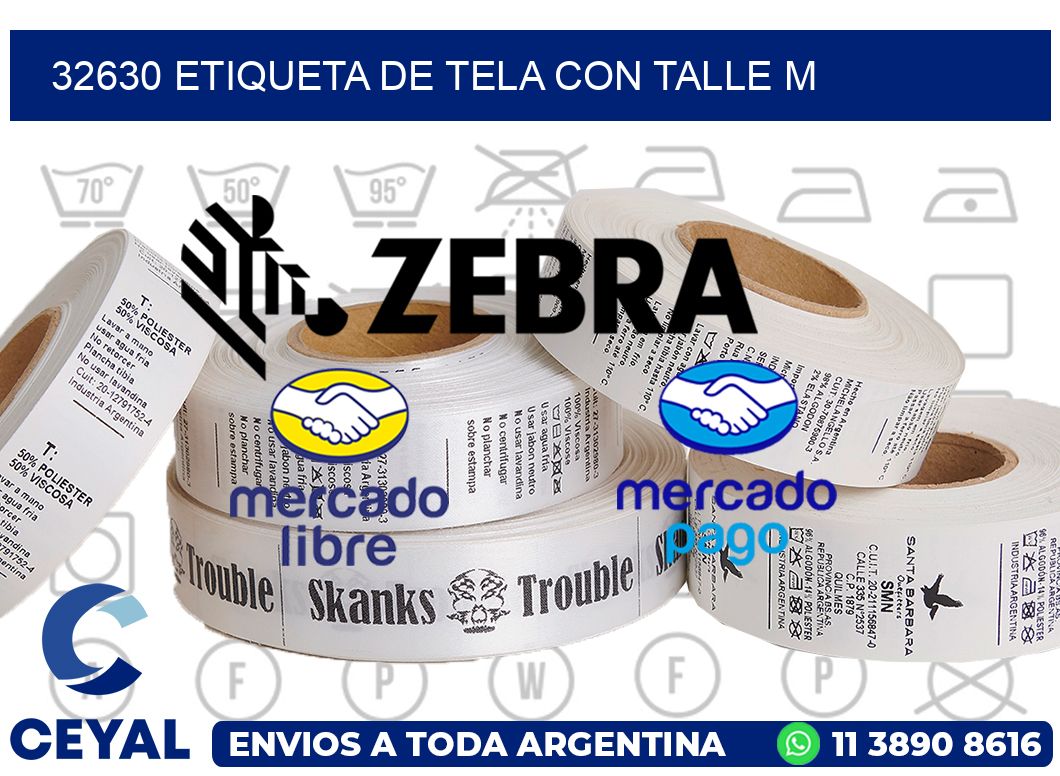 32630 ETIQUETA DE TELA CON TALLE M